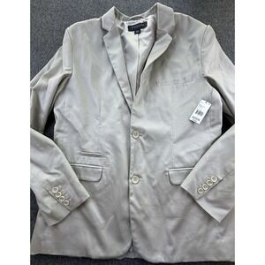 Structure Blazer Mens Large Beige Slim Fit‎ Sport Coat Jacket Core Sateen New